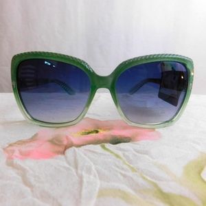 Green square oversized new sunglasses